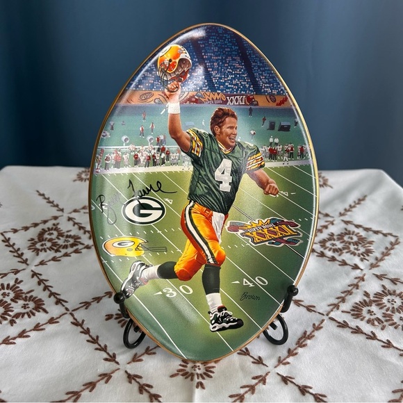 1998 Brett Favre Green Bay “Back to Titletown” Bradford Exchange Collector Plate - Picture 1 of 9